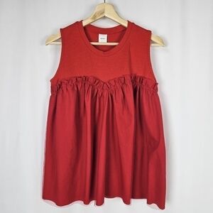 WANT Sleeveless Ruffle Blouse with Tulle
